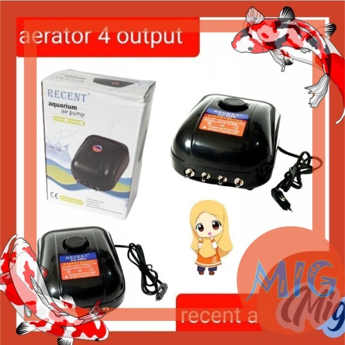 AIR PUMP RECENT AA 9906 AERATOR 4 OUTPUT 4 lubang