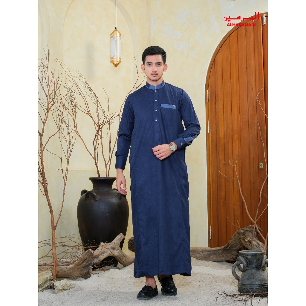 AL Haramain Jubah / Gamis Pria Remaja & Dewasa Premium Wol (IGH 003) | Navy | Coklat Tua | Coklat Ko