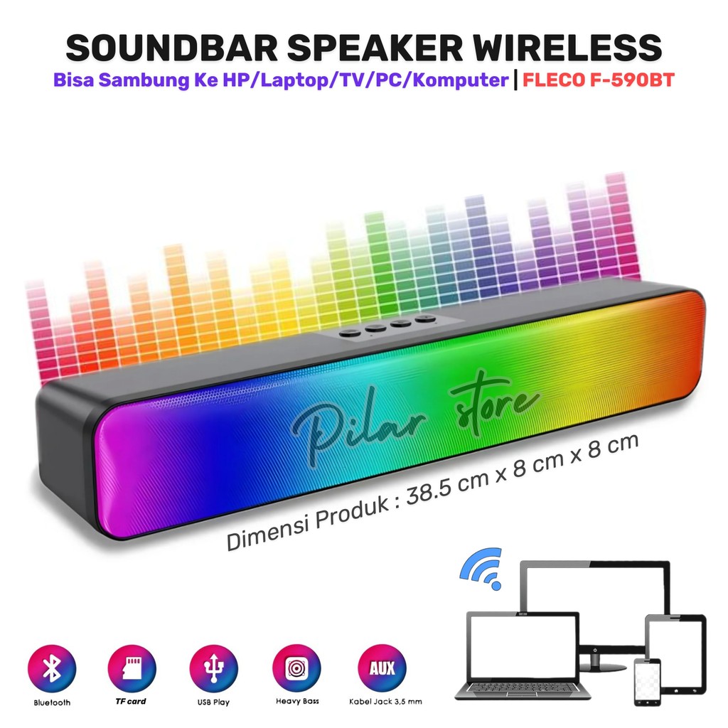 SERBA COD Speaker soundbar Laptop / PC / Gaming Super Bass Portable, power full Mini Soundbar FLECO 