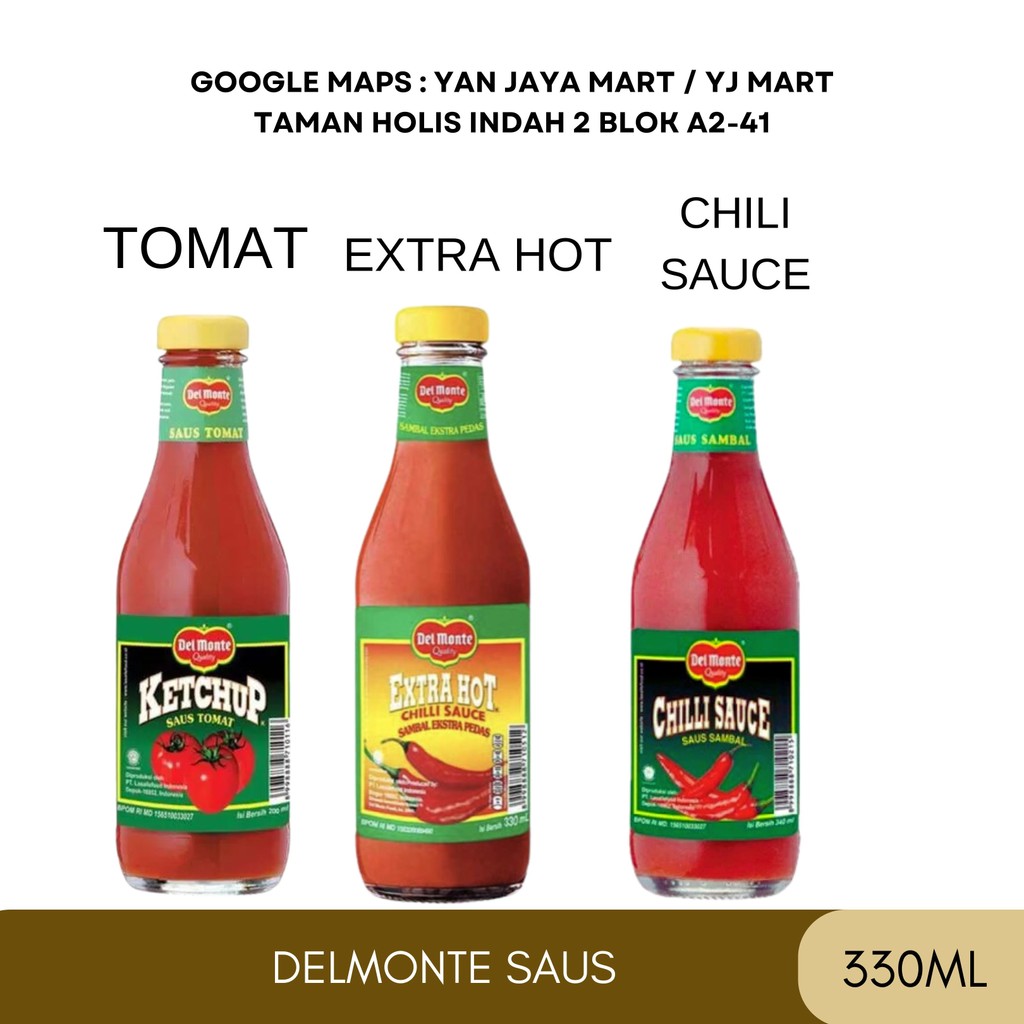 

Del Monte / Delmonte Sauce / Saus Extra Hot / Saus Tomat / Chilli Sauce Kemasan 330 ml