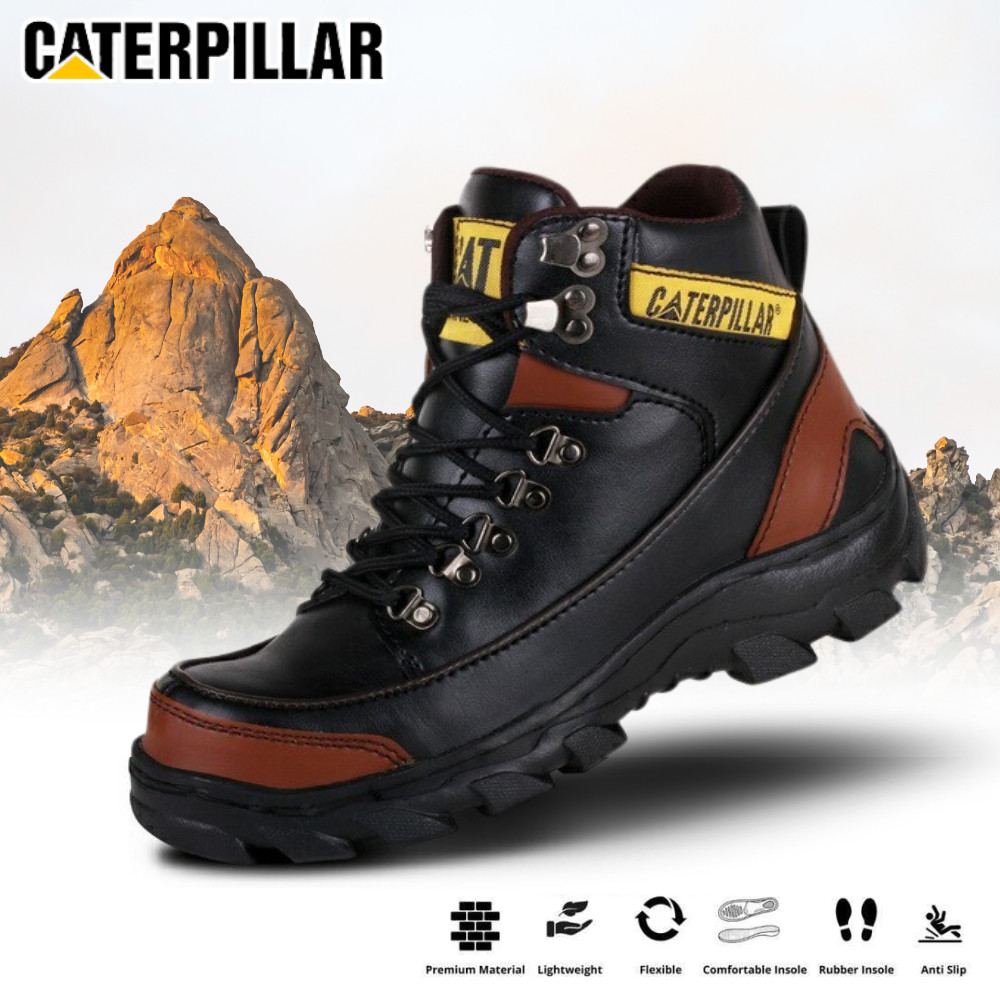 New Sepatu Safety Pria Boots Caterpillar ARGON Septi Ujung Besi Cat Kerja Proyek Tracking Work sefty