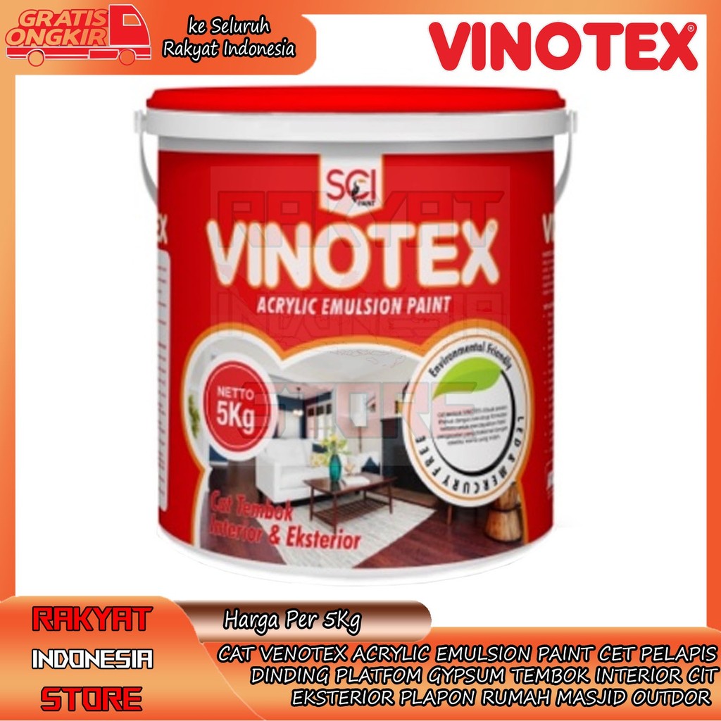 Vinotex Cat Dinding 5kg Warna Apple Green Leomar Cet Tembok Interior Eksterior Acrylic Emulsion Pain