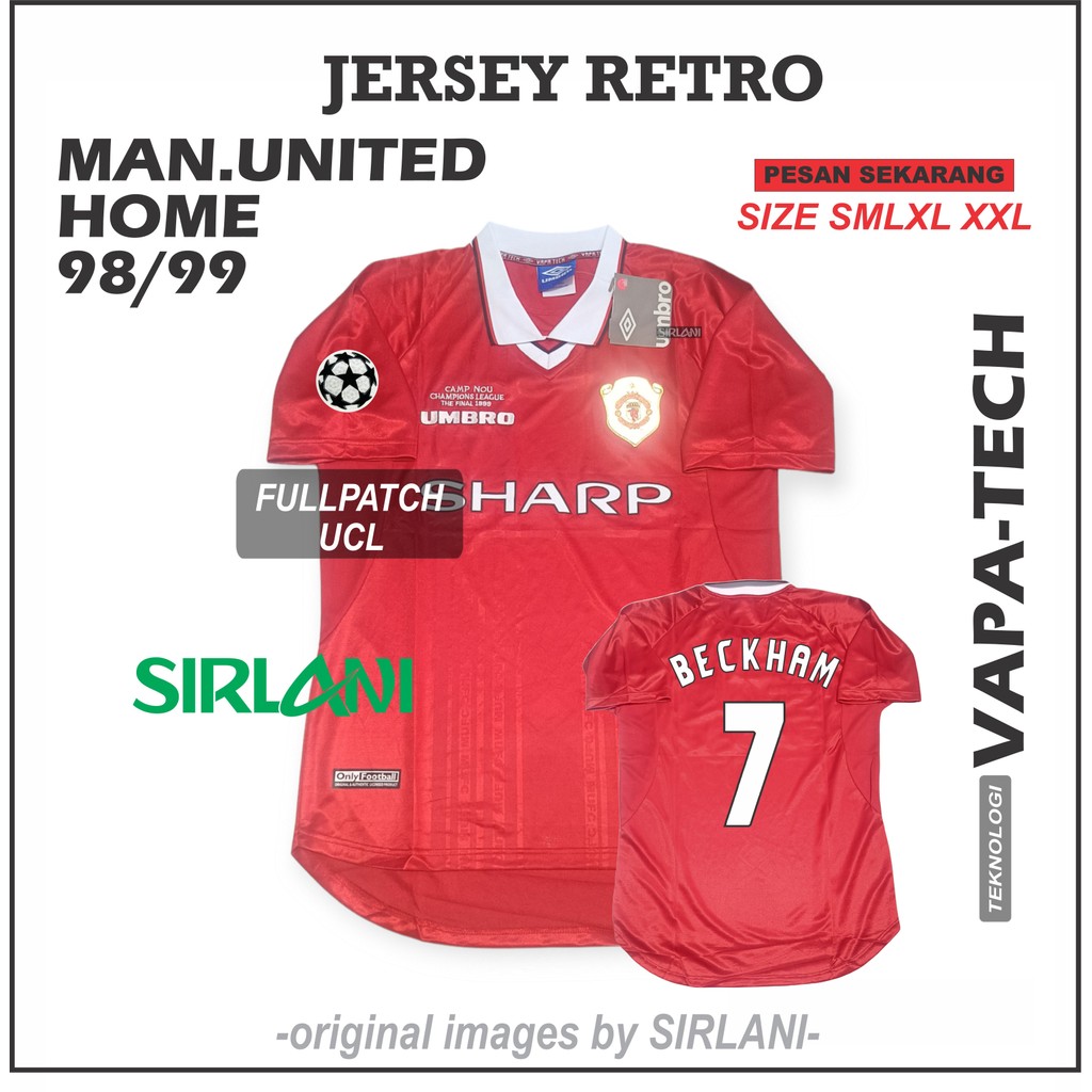 RETRO MU HOME TREBLE FINAL CHAMPIONS 1999 2000 JERSEY VINTAGE M4N.UN1TED HOME TREBEL 99 00