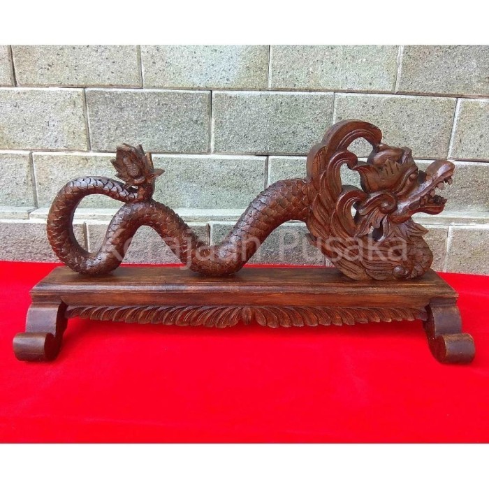 Stand Tempat Pedang Dan Golok Kayu Maoni Ukiran Naga Ukiran Naga