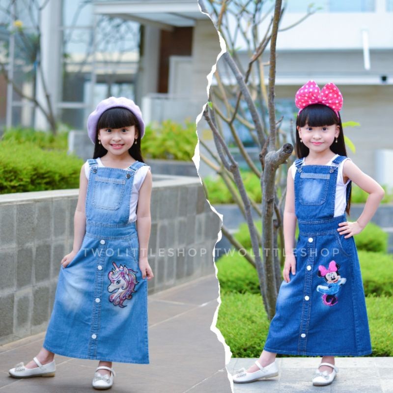 SELILINGSHOP overall rok panjang anak UNICORN, MIKI/MINNIE