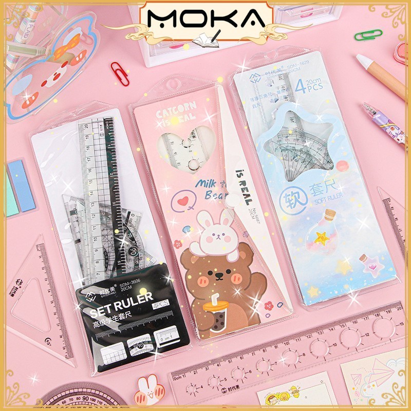 

MOKA 1SET 4 MODEL PENGGARIS PLASTIK / RULER 1SET MKC01