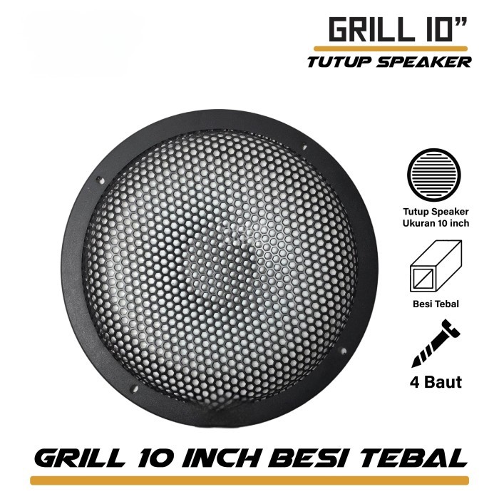 MS99 Grill Subwoofer 10 inch Besi Tebal Hitam Tutup Ram Ring Speaker Subwofer Mobil 10inch Jaring Ra
