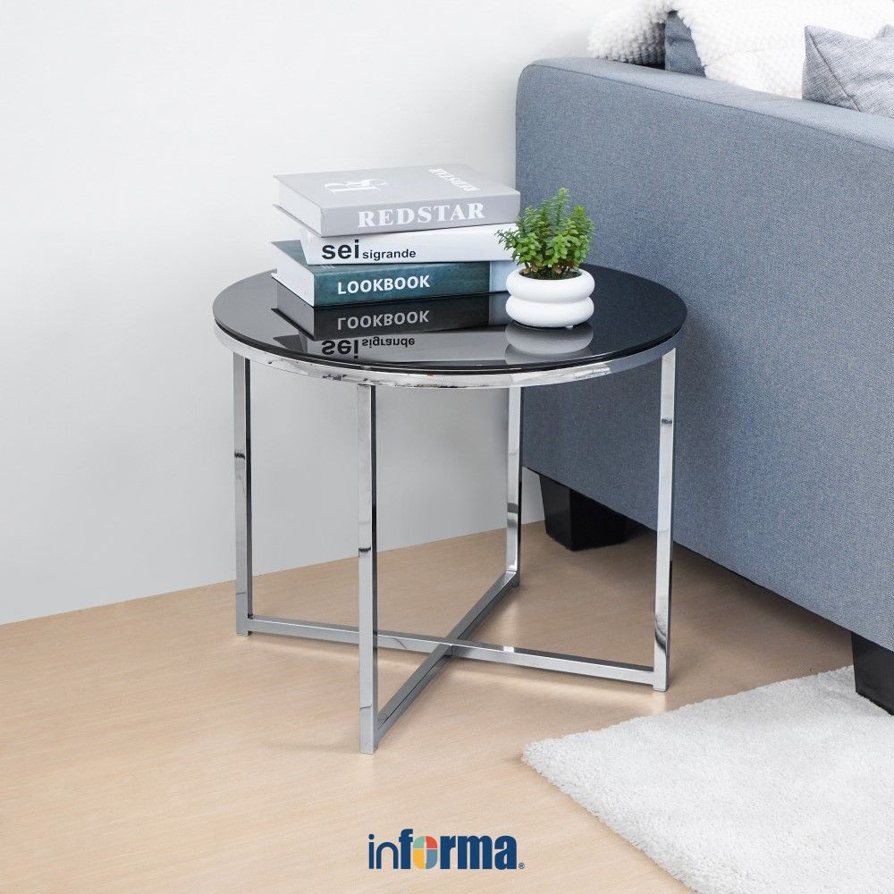 Informa Cross Meja Sisi - Hitam Meja Samping Meja Kecil End Table Meja Sofa Side Table