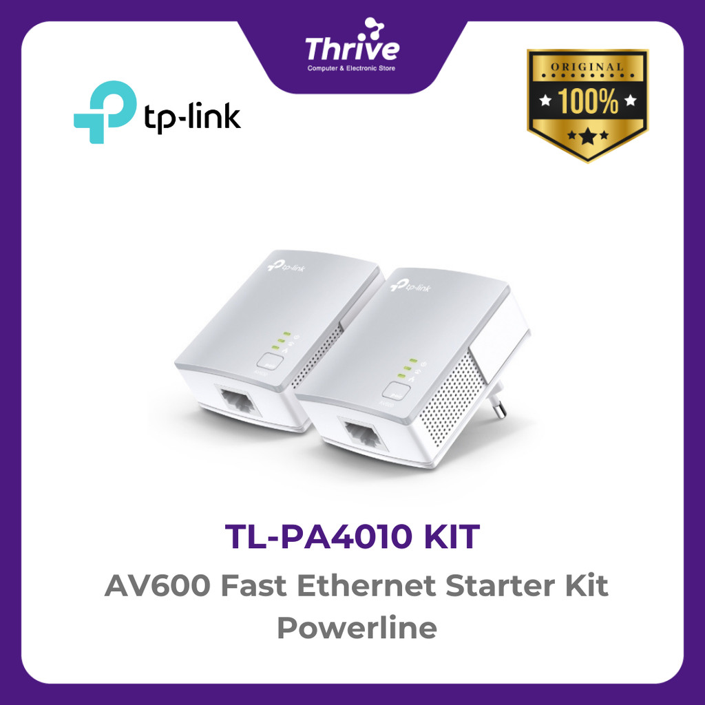 TP-LINK AV600 Fast Ethernet Starter Kit Powerline