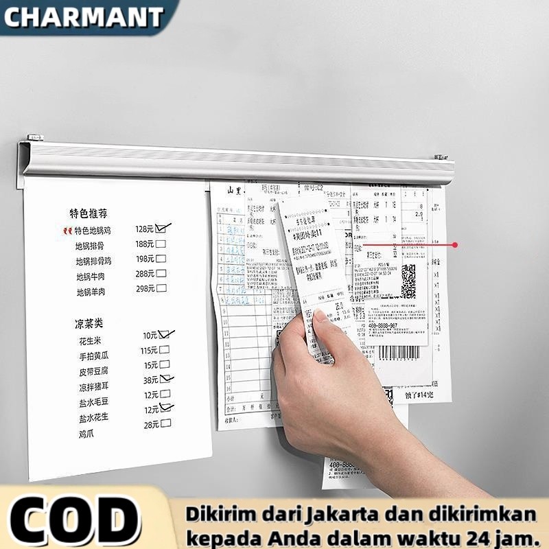 

【CHARMANT】Bill Holder / Capitan Nota Stainless 30CM/60CM/100CM / Receipt Holder / Penjepit Kertas Bon Bill
