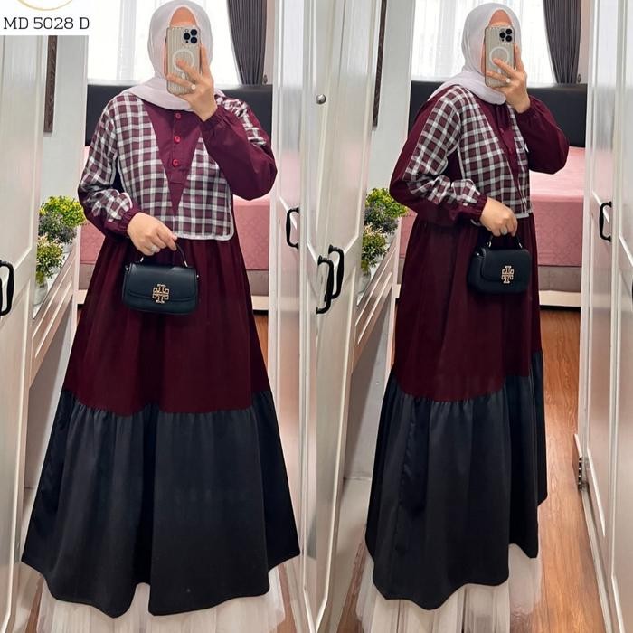 Gamis Semut | Midi Semut | Dress Semut | Dress katun - Md5023 abu