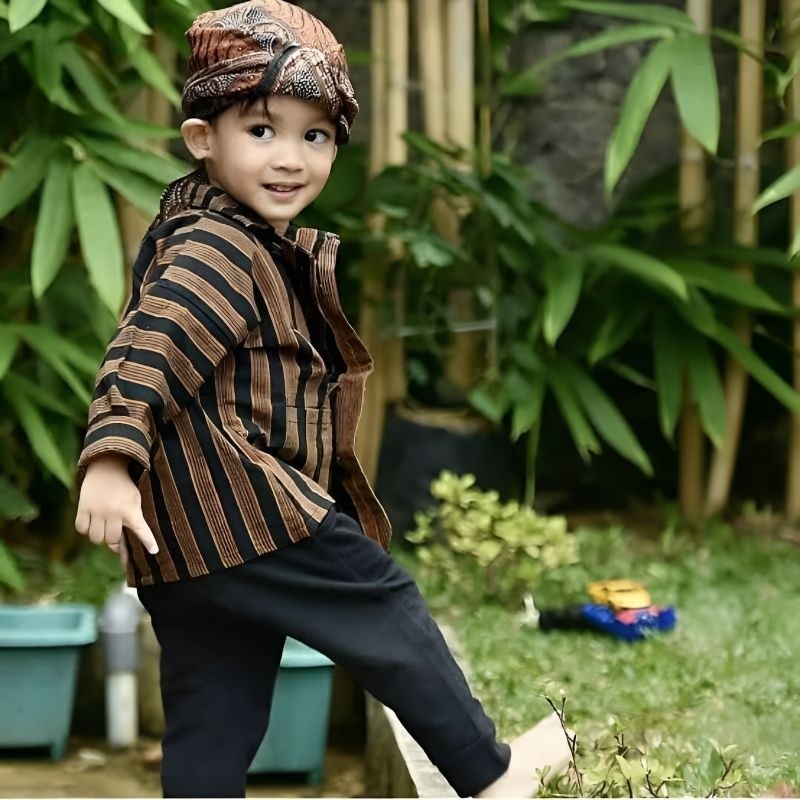 Surjan Lurik Anak Pria|Surjan anak laki laki|lurik anak|baju lurik anak Terlaris