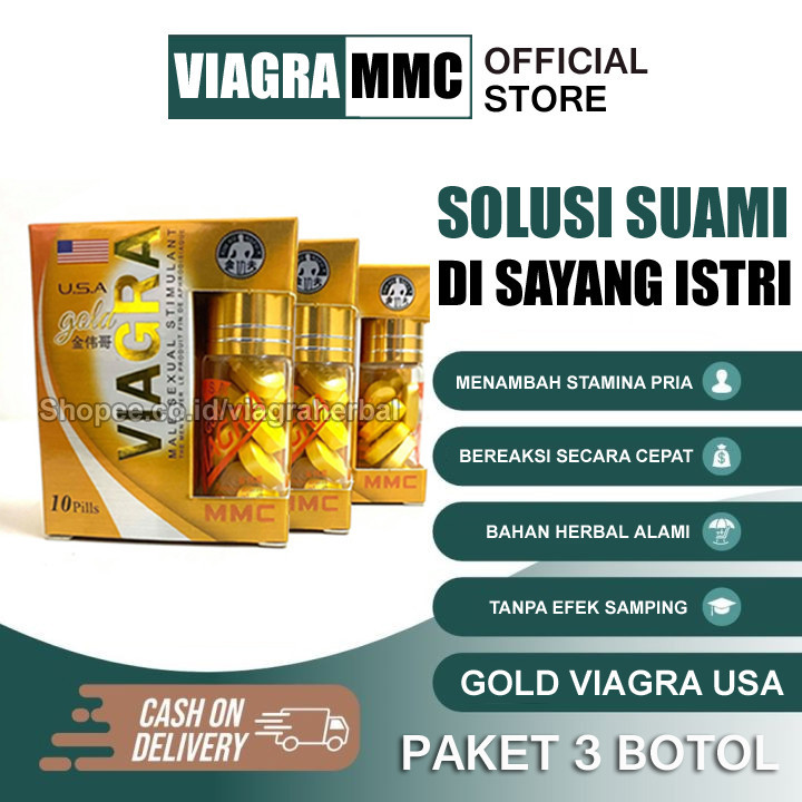 GOLD VIAGRA HERBAL ® PAKET 3 BOTOL OBAT KHUSUS STAMINA PRIA AMAN TANPA EFEK SAMPING