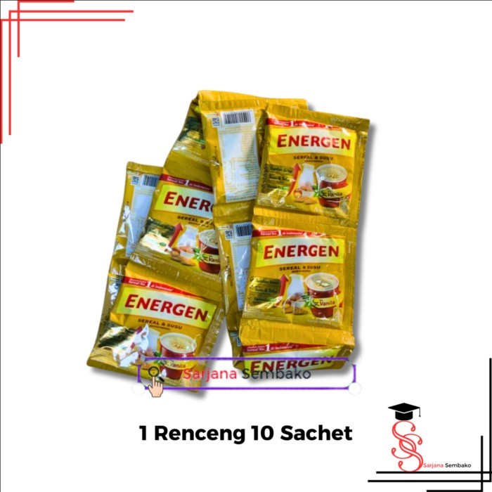 

Energen Vanila Sereal Instant - 1 Renceng 10 Sachet