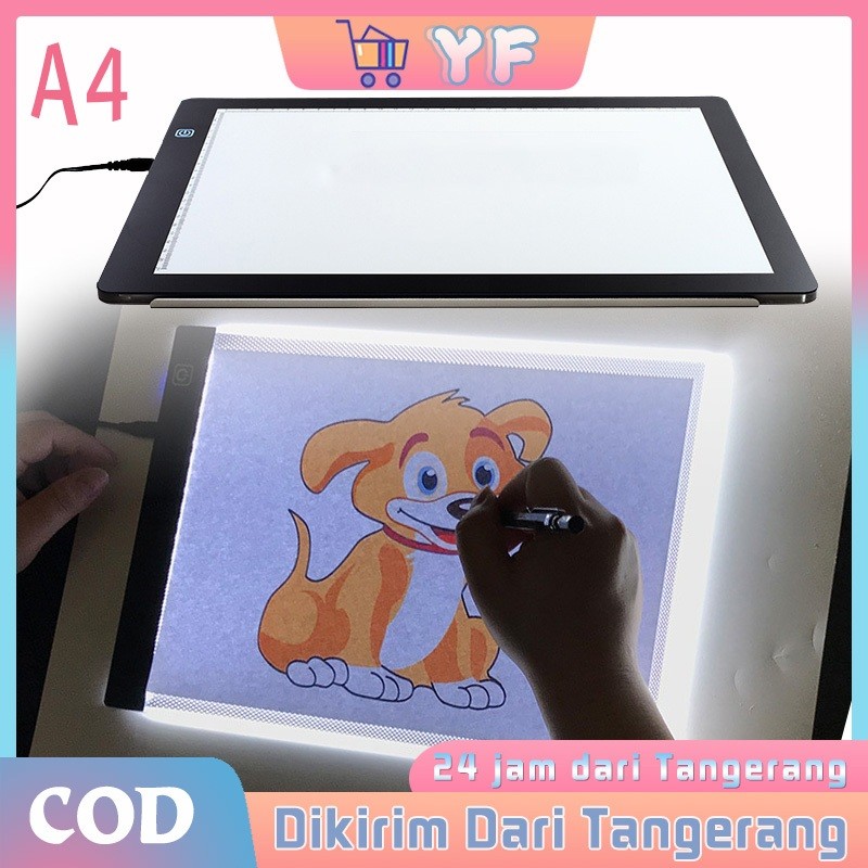A4 Led Light Pad Drawing Tracing Board Stensil Board Papan Jiplak Gambar Led Copy Board Papan Led Li