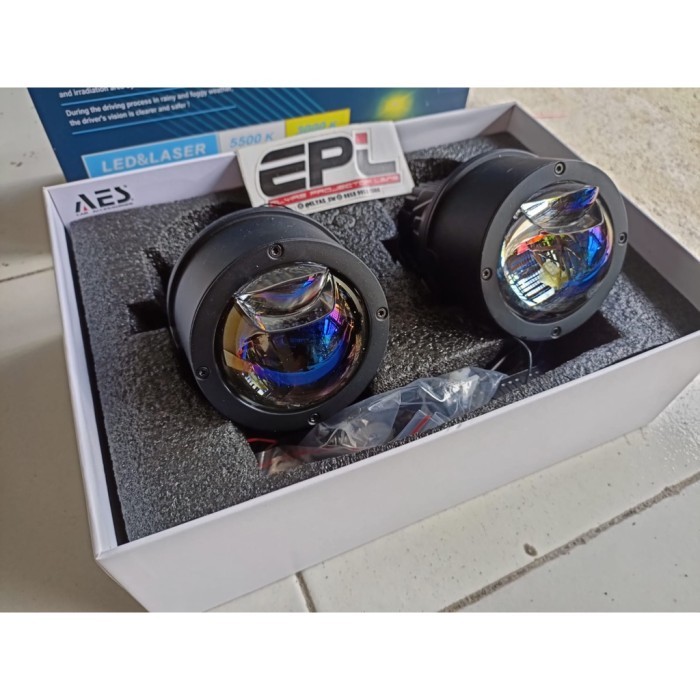 Foglamp Biled AES Q8 PRO Laser 3 Warna lampu kabut LED Foglamp fog berkualitas