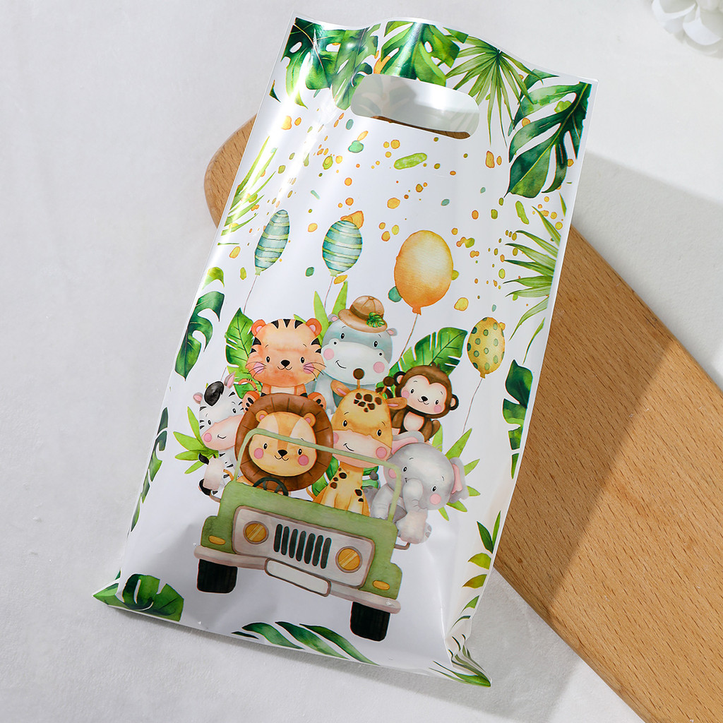

Jungle Animals Party Candy Gift Bags Biscuit Packing Bag Wild One Gift Bag for Guest Kids Birthday Party Supplies Baby Shower ﻿
