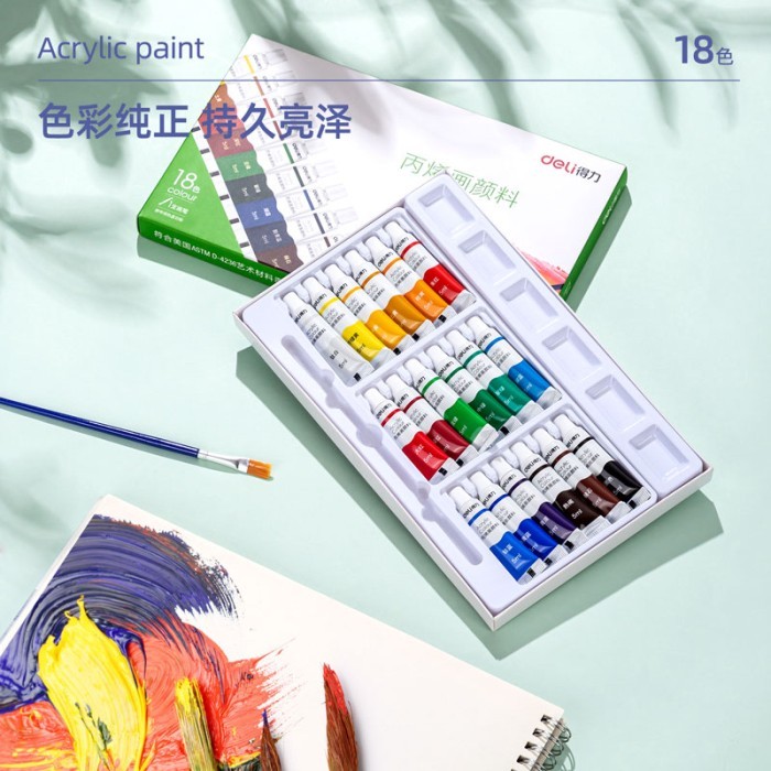 

promo -Deli Acrylic Paint/Cat Akrilik Anak 24/36C Dapat Ditulis Di Kain 7391X - 24 RNA 5ml