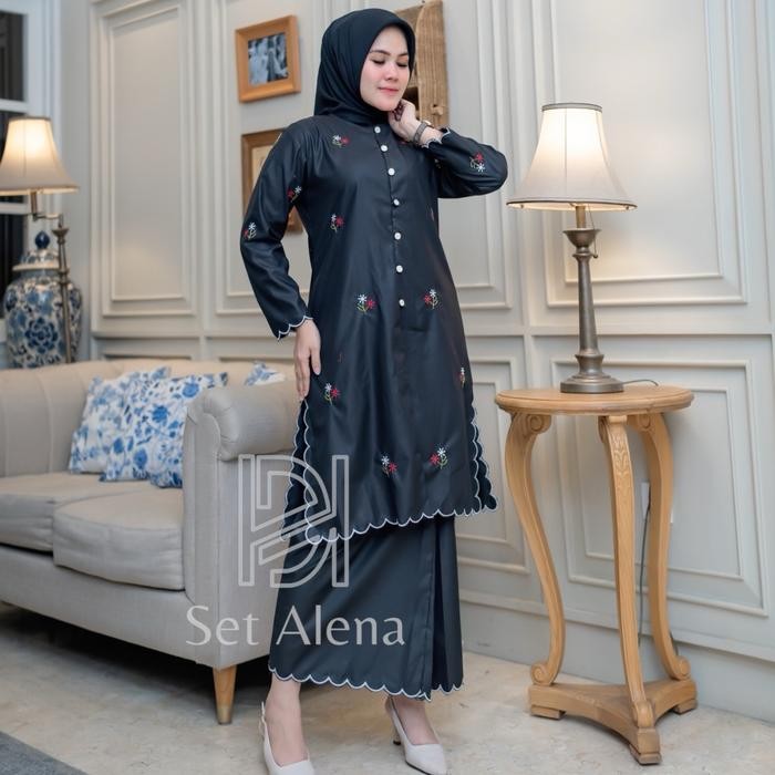 SALE - Set Aleena Kurung Melayu Bordir Setelan Melayu Malaysia Bordir Bunga Setelan Rok Kurung Melay