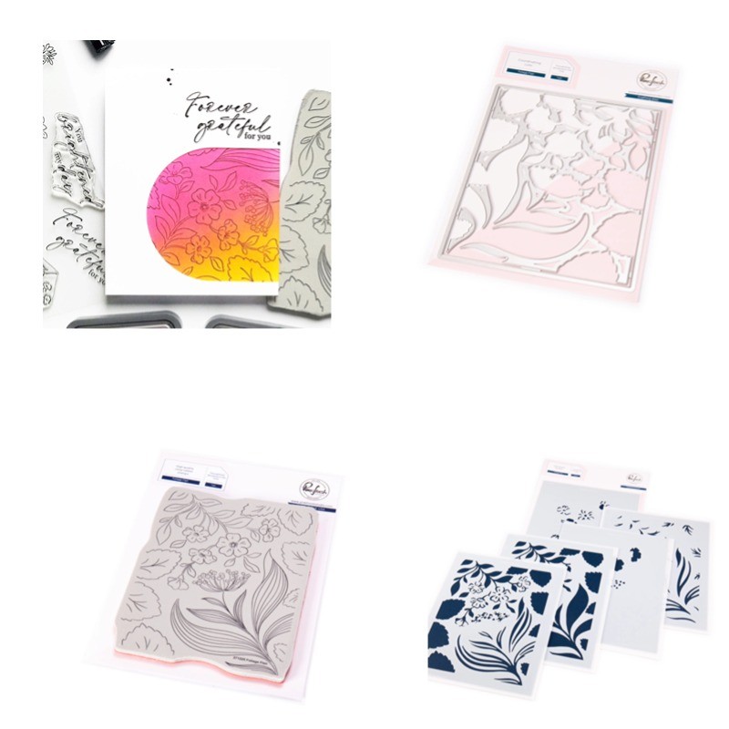 

Flowers Set Foliage Flair Metal Cutting Dies Silicone Stamps Scrapbooking Stencil Photo Album Card DIY Paper Embossing Craft