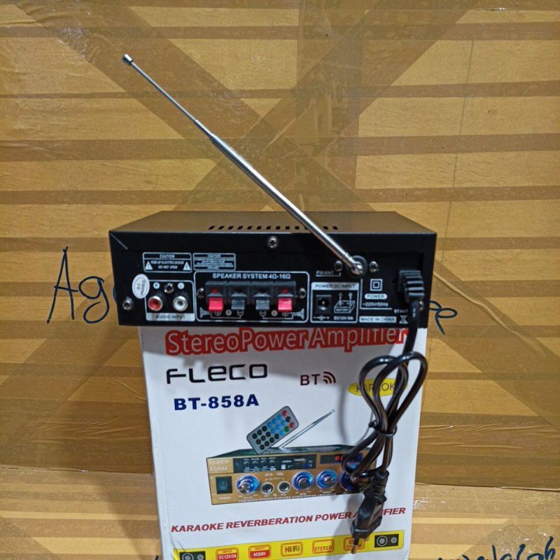 PROMO TERMURAH Paket Amplifier+mic2 cod Power amplifier fleco 198A 199A 858A f299 f889 f326 1200wat