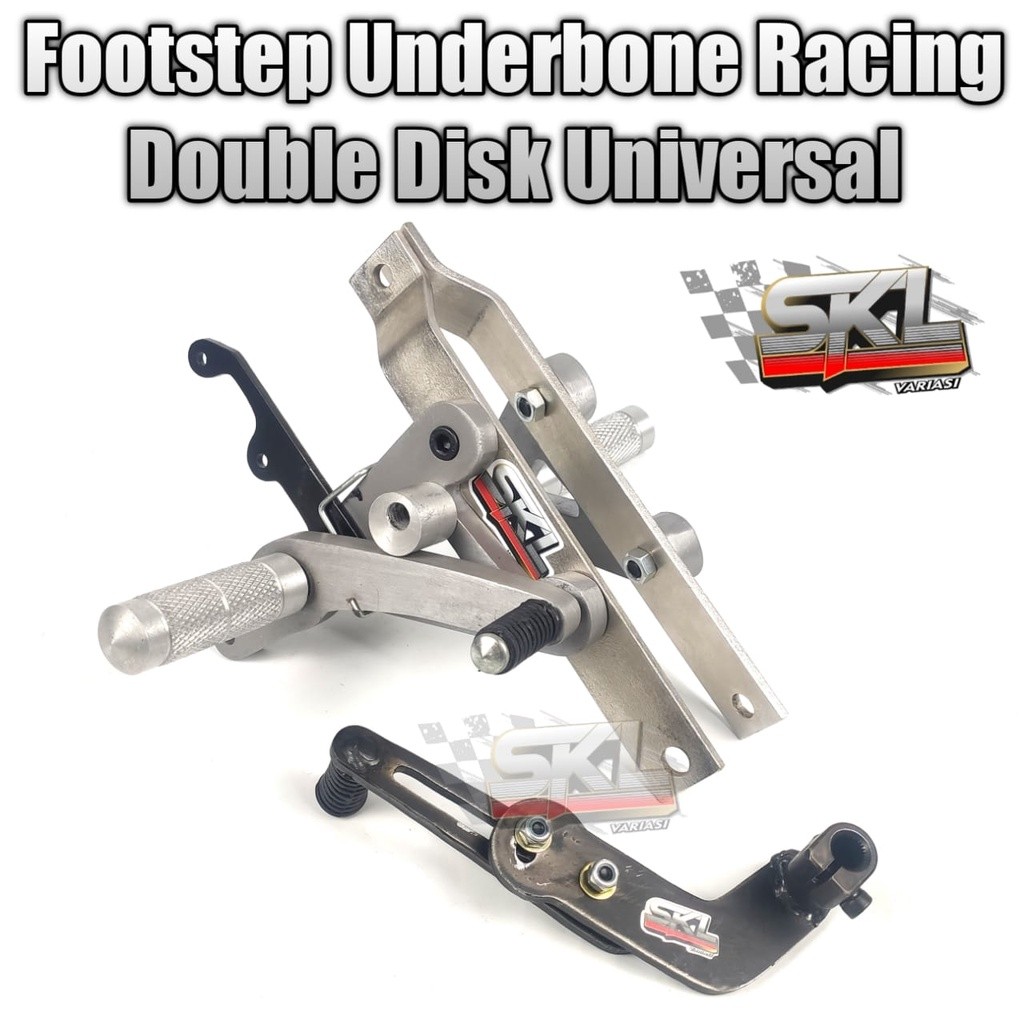 PUJEGANSHOP Footstep Underbone Osi Racing Double Disk Universal Honda Cs 1 Sonic Jupiter Mx King Sup