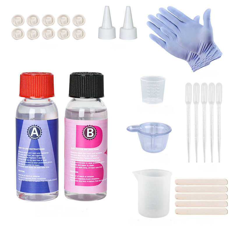

100g Epoxy Resin Kit 1:1 Clear High Gloss & Bubbles Free Art Resin Supplies for Coating and Casting Craft DIY Jewelry Making