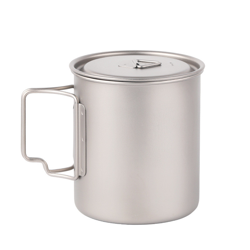Outdoor Titanium Pot 450ml 550ml 650ml 750ml Piic Titanium Camping Cookware Water Mug