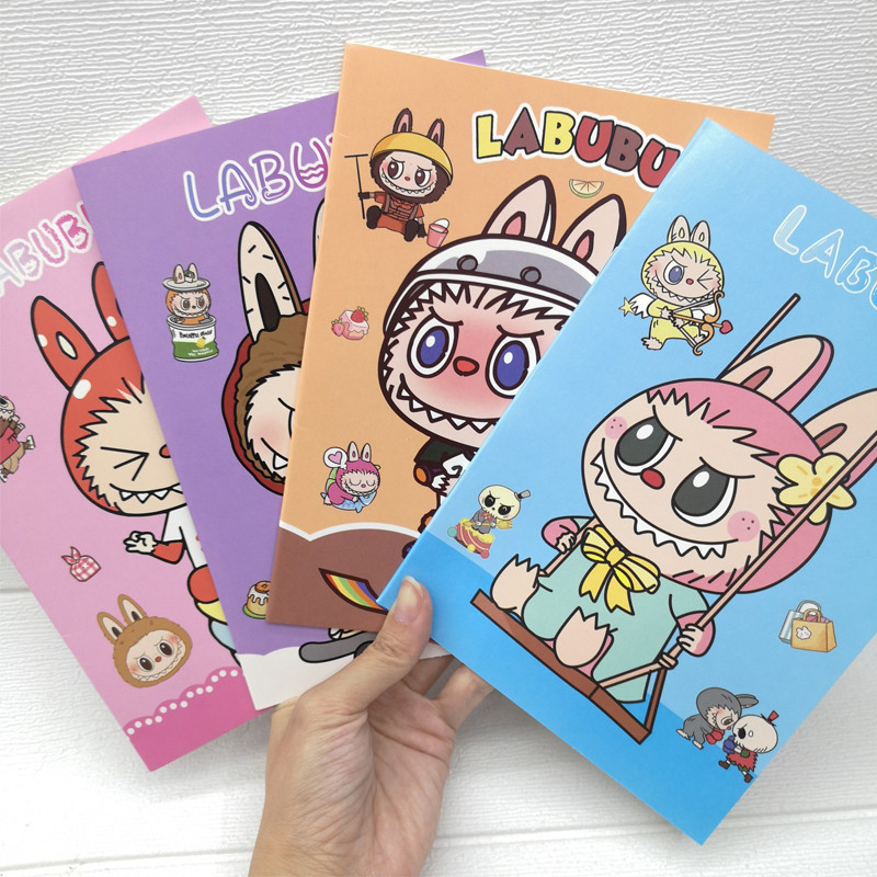 

Labubu A5 Notebook for Students Anime Cartoon Cute Horizontal Journal Notebooks Boys Girls Handbooks School Supplies Kids Gifts