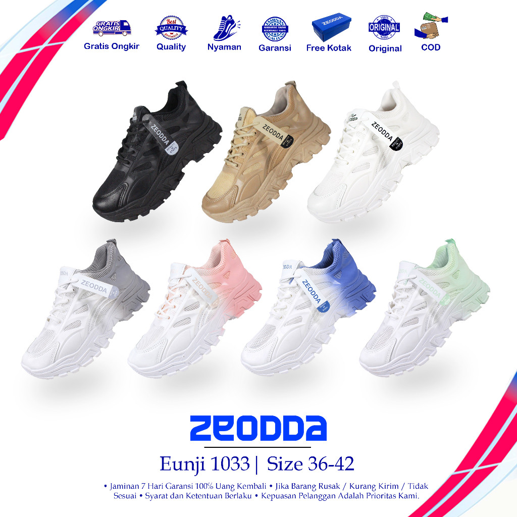 Zeodda "Free Kotak" Eunji Sepatu Sneakers Wanita Casual Korea Style 1033