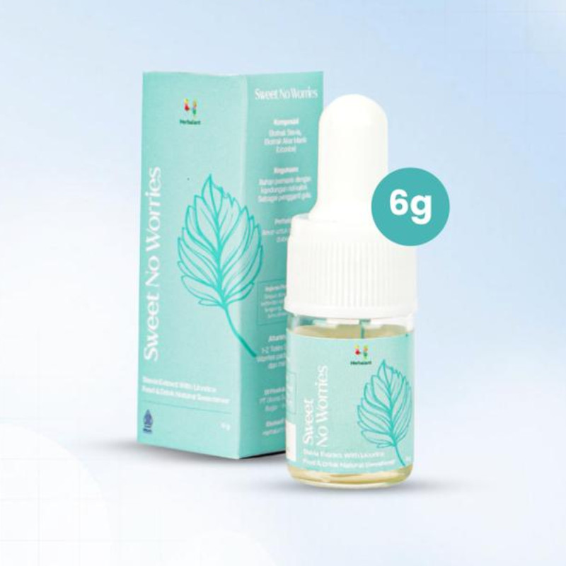 

Stevia Cair Sweet No Worries by Herbalant Pemanis Alami 0 Kalori - 6Gr
