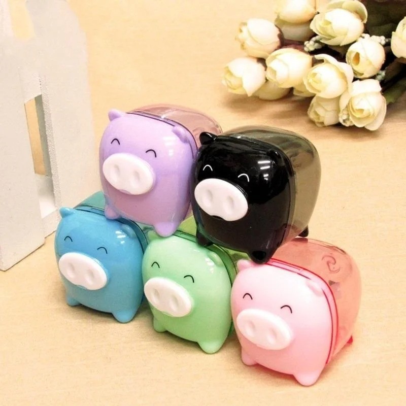 

1pcs Cute Pig and Animal Shaped Pencil Sharpeners Kid's Favorite School and Office Supplies Korean Stationery Multicolor Color