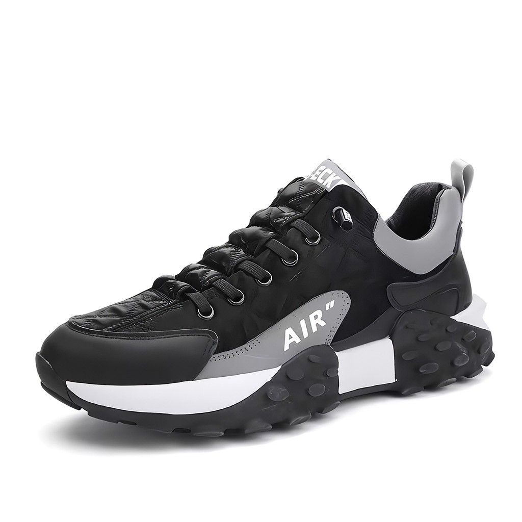 LV0322 Sepatu Sneakers Pria Sepatu Sport Hitam Pria