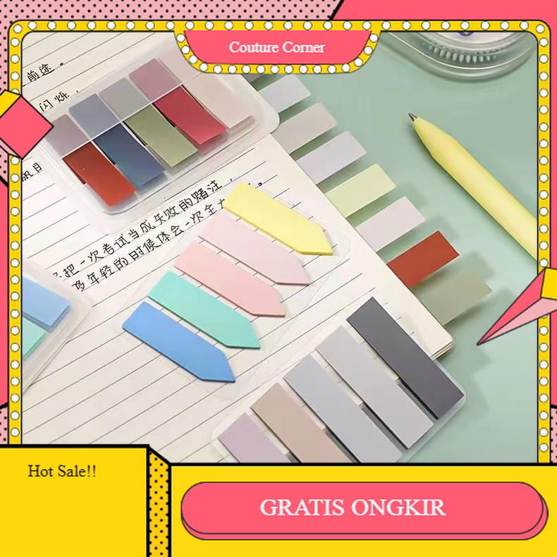 

【CORNER1】PROMO!! Sticky Note Macaron Morandi Catatan Tempel 100 Lembar Set Memo Notes Index Mark