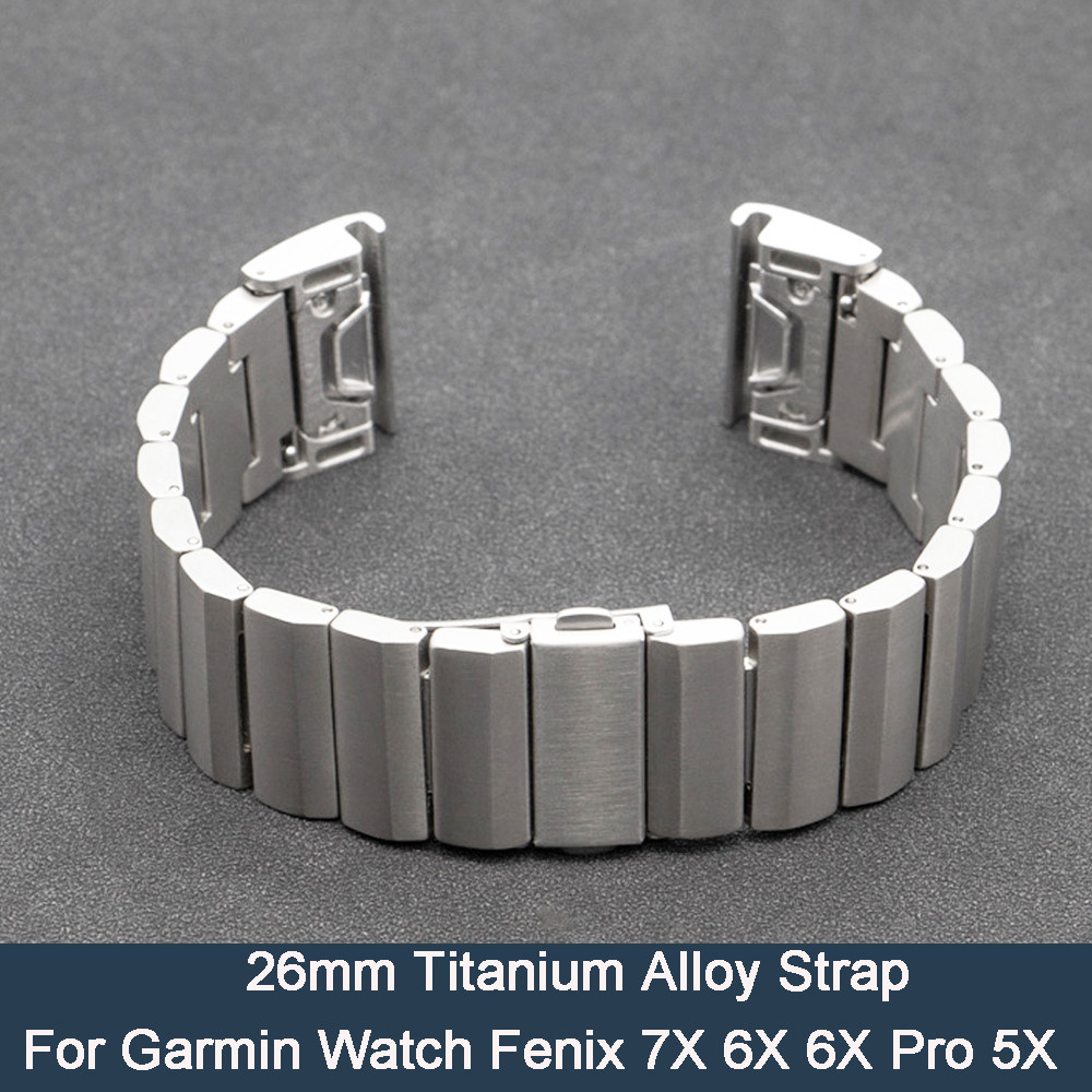 26mm Titanium Alloy Strap For Garmin Fenix 7X 6X Pro 5X Plus Tactix 7 Pro Descent MK1 MK2 MK2i Quick