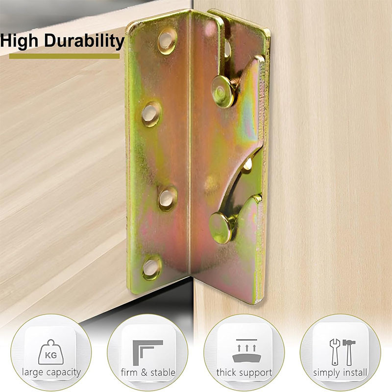 2.5cm Hak Ranjang 2 Lubang Dipan Siku Tempat Tidur Bayi Box Bed Fitting Engsel Skrup / CHASOE