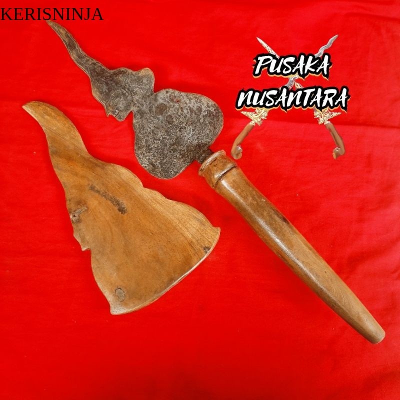 Koleksi Tombak Semar Pamor Kulit Semongko Full Set Dengan Tutup Dan Landeyan NJ15