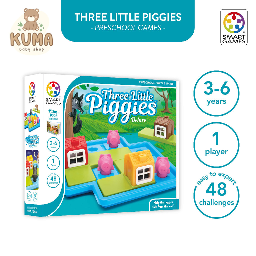 SmartGames Three Little Piggies Mainan Edukasi Anak Board Game