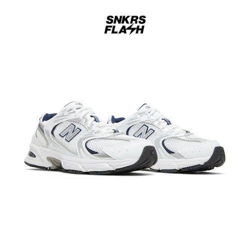 NEW BALANCE 530 WHITE SILVER NAVY Sepatu Sneakers Unisex - MR530SG - Size 45