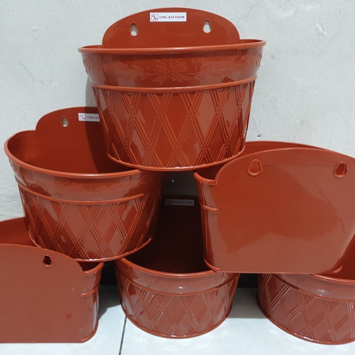 (PROMO TERMURAH) pot tembok warna coklat