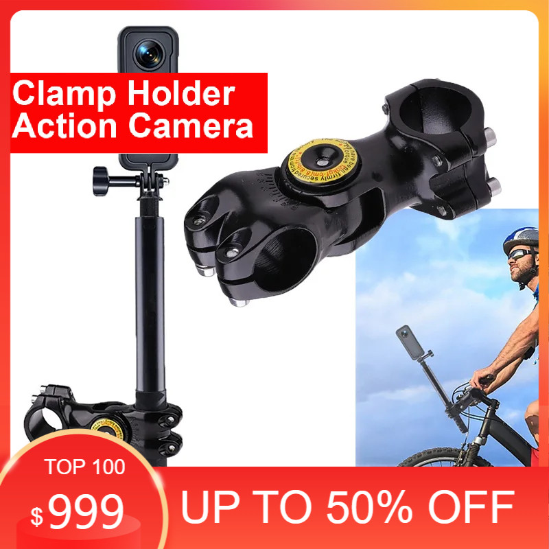 Clamp Holder Action Cam Camera Kamera Klem Bracket Stik Monopod Tongsis Stang Motor Sepeda gopro yic