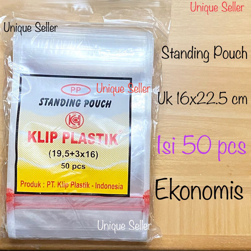 [Isi50] Standing Pouch Uk 16x22.5 KLIP / Standing Pouch 16x22,5 cm / Kantong PP Standing Pouch KLIP 