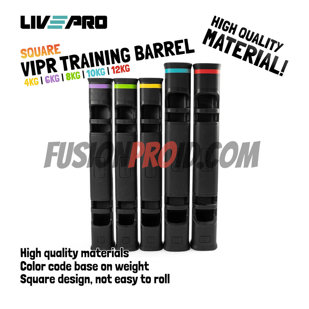 Livepro VIPR Square Fitness Trainer TPR Training Barrel Power Barbell Viper Import