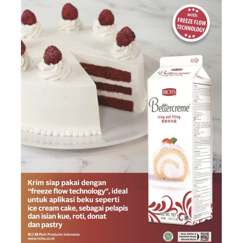 

✨TERLARIS -Rich Bettercreme 907 gr icing and filling