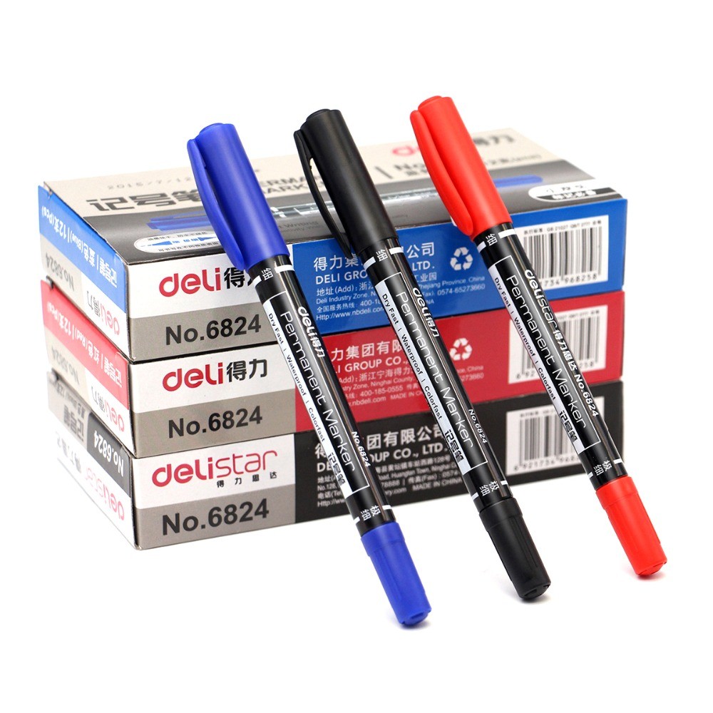 

1/3pcs/set Twin Tip Permanent Markers, Fine Point, ( Black, Blue, Red ) Ink, 0.5mm-1mm Paper CD Glass Fabric Paint Marking