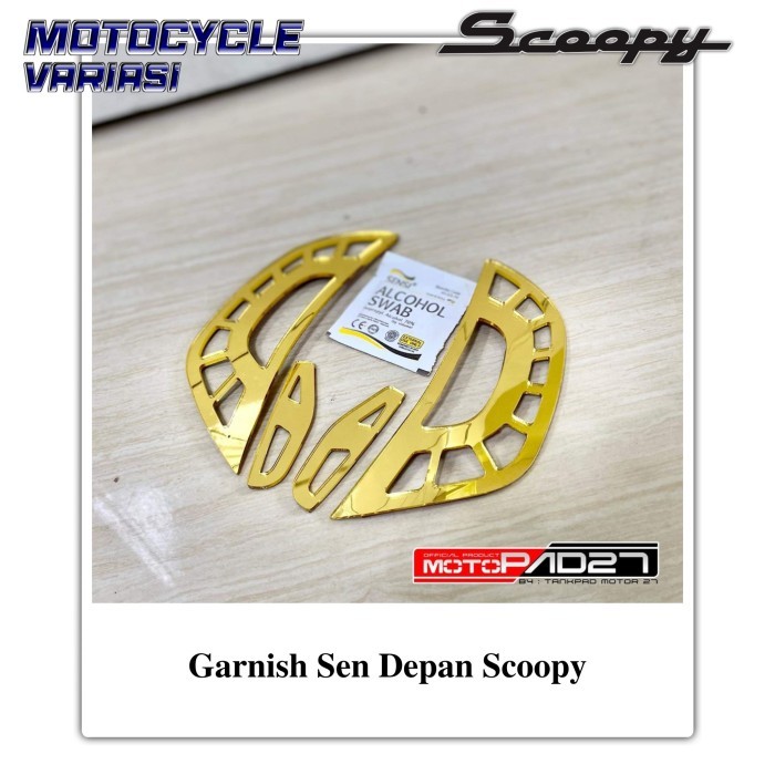 Garnish Sen Depan Scoopy Garnis Lampu Sen Scoopy - Gold