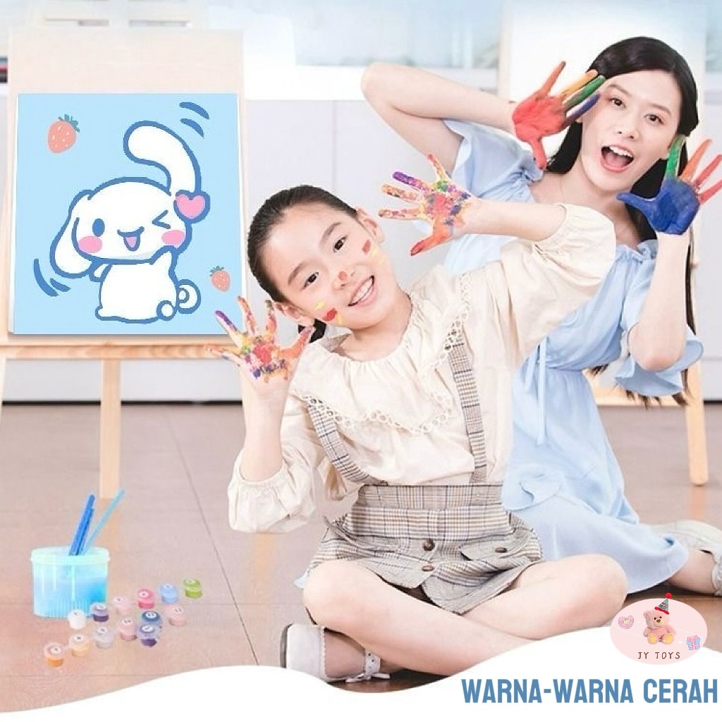 

YUH 20CM Paint By Number Kartun DIY Painting Kit Canvas Dital Melukis Mewarnai Kanvas Lukis