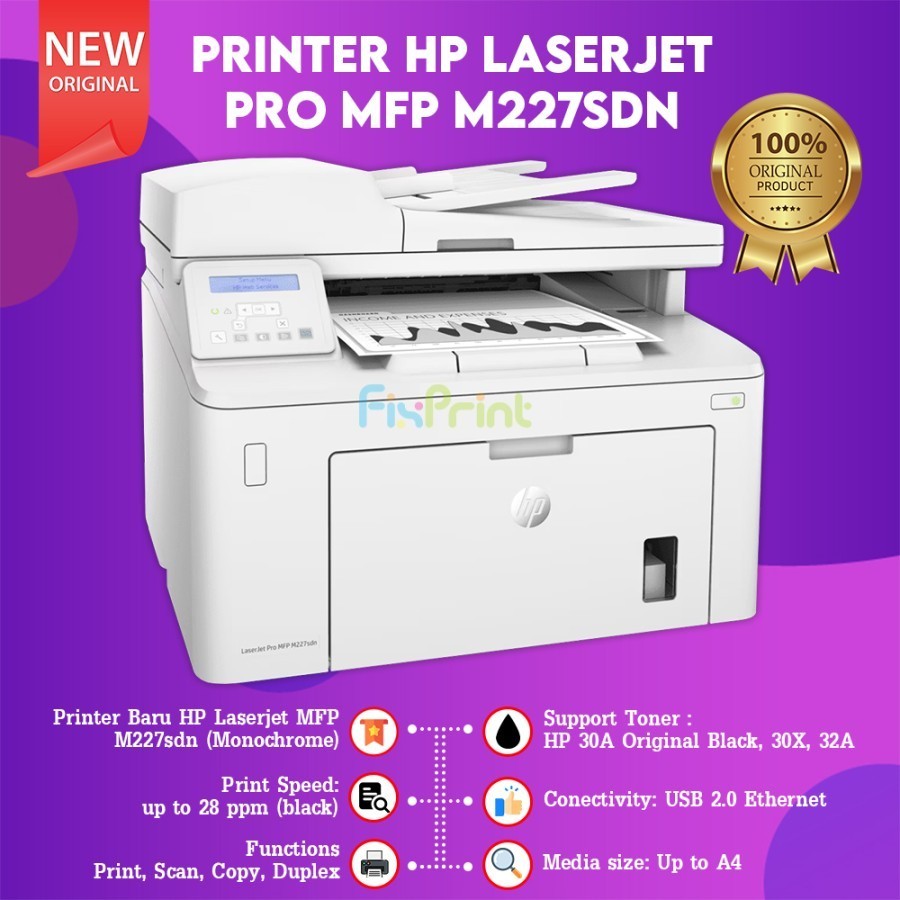 FixPrint HP LASER PRINTER MFP M227SDN m227sdn PSC DUPLEX NETWORK MONO