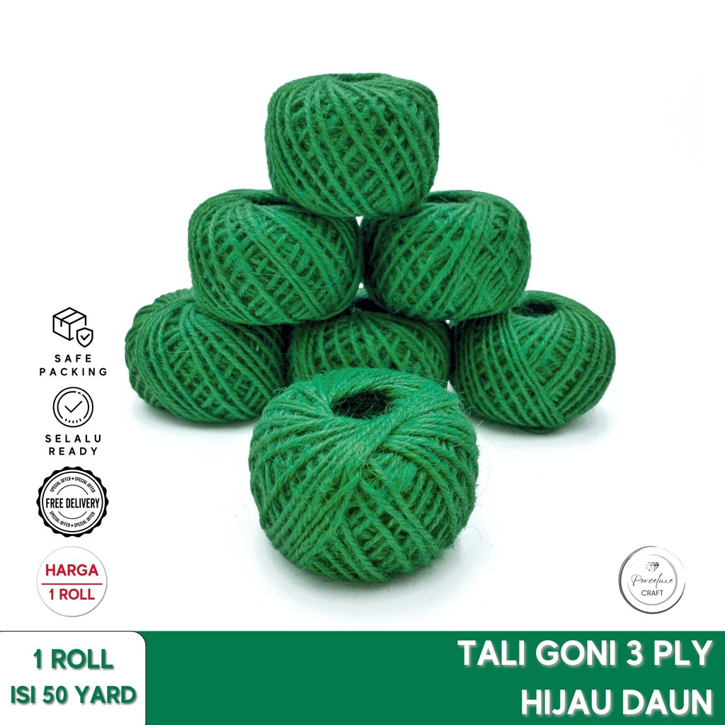 

DIY Kraft Craft Tali Goni Karung Burlap Jute Hampers Kado Bingkisan Natal Imlek Idul Fitri Import 3 Ply Harga per Roll 50 Yard Jungle