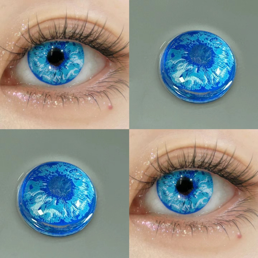 {COD}-Softlens Berbagi mata Lensa kontak biru dan hitam, 2 pasang lensa kontak berwarna, dapat digun